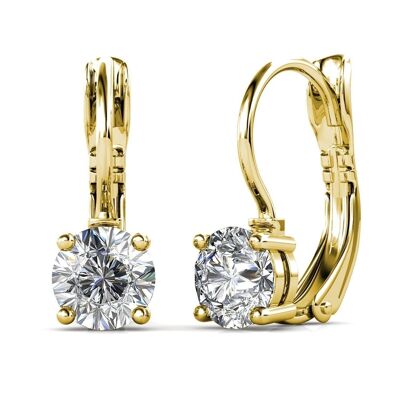 Pendientes Redondos: Oro y Cristal