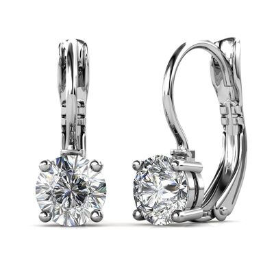 Runde Ohrringe: Silber und Kristall
