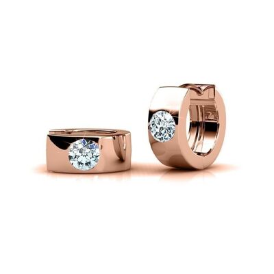 Boucles d'oreilles Rings : Or Rosé et Cristal