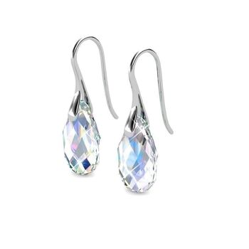 Boucles d'oreilles Teardrop Hook : Argenté et Cristal1 4