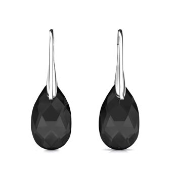 Boucles d'oreilles Teardrop Hook : Argenté et Cristal 10