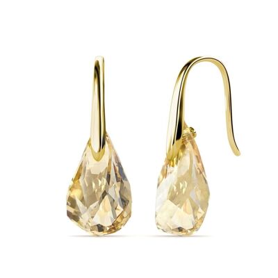 Comet Droplets Earrings: Gold and Crystal1