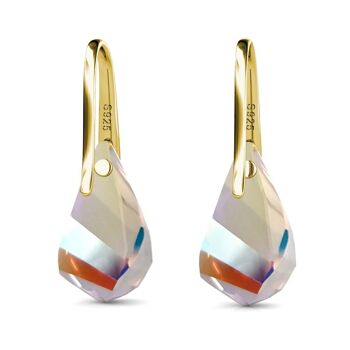 Boucles d'oreilles Comet Droplets : Doré et Cristal 5