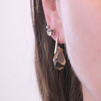 Boucles d'oreilles Comet Droplets : Argenté et Cristal1 6