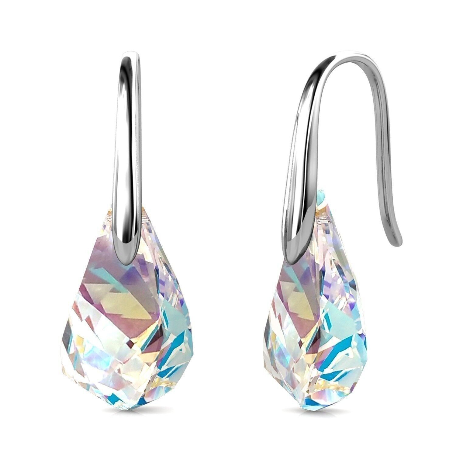 Boucles d'oreilles Comet Droplets : Argenté et Cristal2