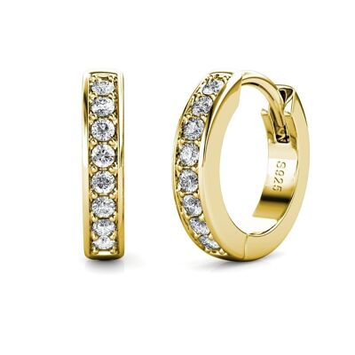 Circle Hoop earrings: Gold and Crystal