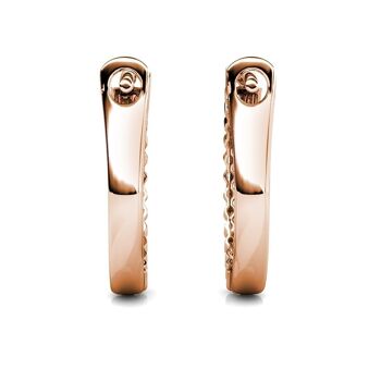 Boucles d'oreilles Aleah : Or Rosé et Cristal 5