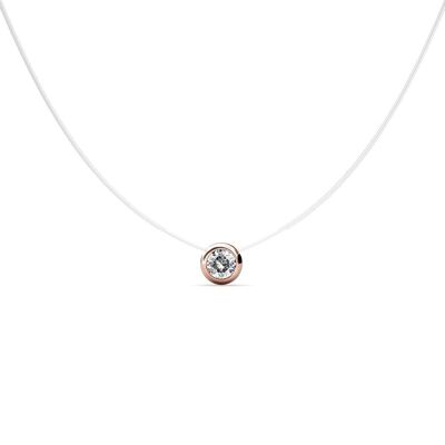Moon Necklace: Rose Gold and Crystal