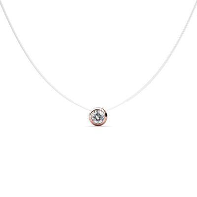 Collier Moon : Or Rosé et Cristal