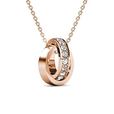 Circle Hoop Pendant: Rose Gold and Crystal