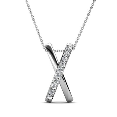 Colgante X Duo: Plata y Cristal