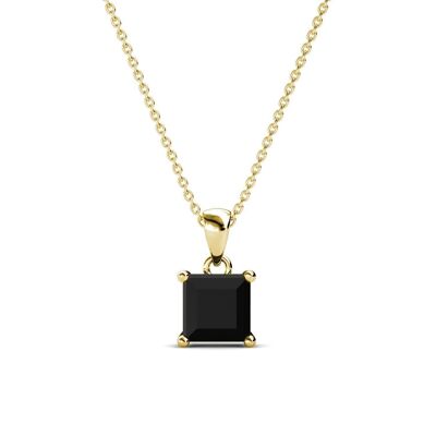 Simple Square Pendant: Gold and Crystal1