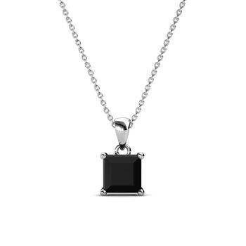 Pendentif Simple Square : Argenté et Cristal4 1