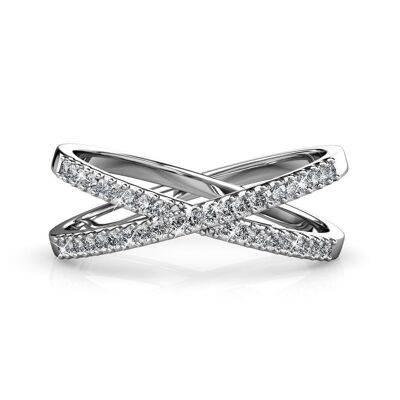 Ring X: Silver and Crystal