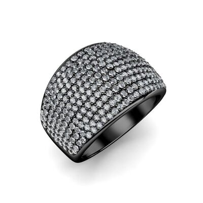 Glamor Metal Ring: Silver and Crystal
