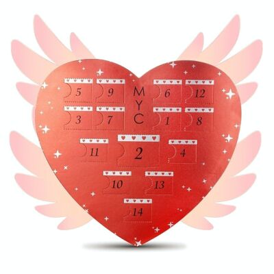 Scatola cuore Sorpresa San Valentino - 14 rubini - Finitura rugiada