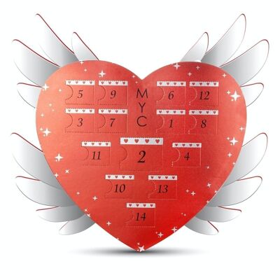 Caja Corazón Sorpresa San Valentín - 14 Joyas - Acabado Plata