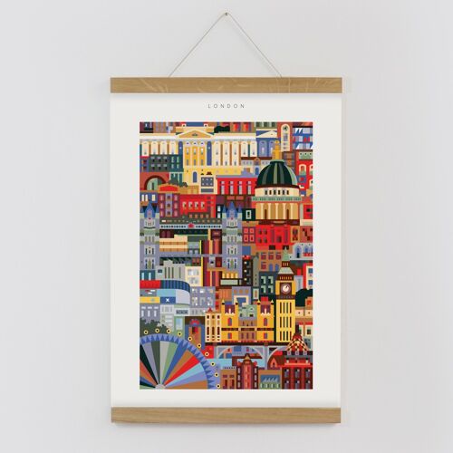 London A3 Colourful Print