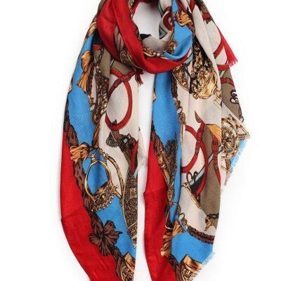 Red Trophy Iron Gate Print Scarf