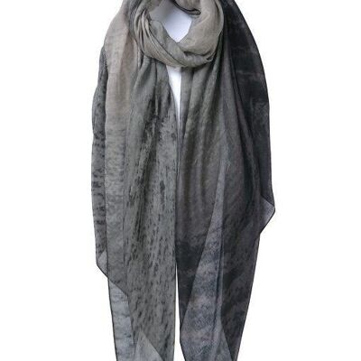 Black Two Gradient Colour Print Scarf