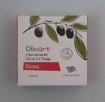 Savon à l'huile d'olive OLIVART - ROSE 1