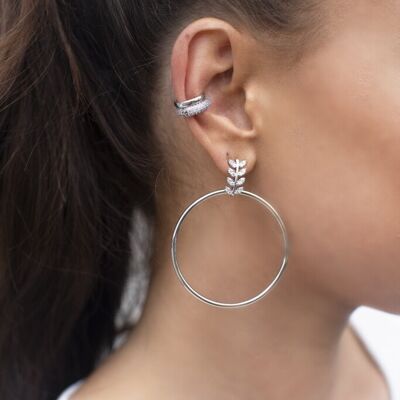 Daisy Hoops Silver