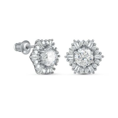 Boucles d'oreilles flocons d'argent