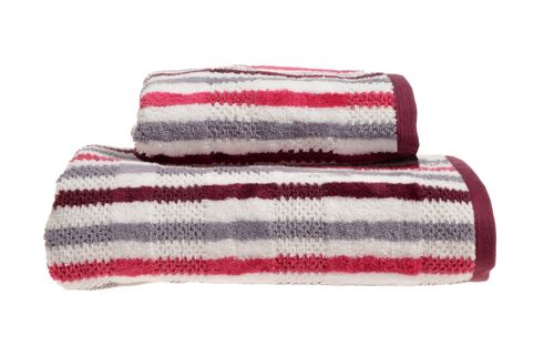 California Striped Bath Towels Pink