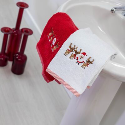 Asciugamani natalizi Babbo Natale - Confezione da 2