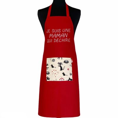 Apron, "I'm a kickass mom" red