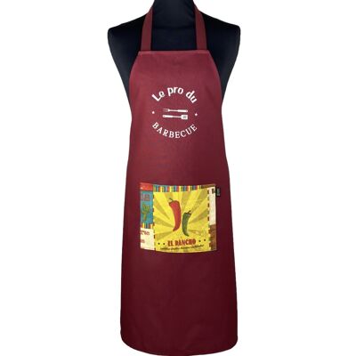 Apron, "The barbecue pro" burgundy