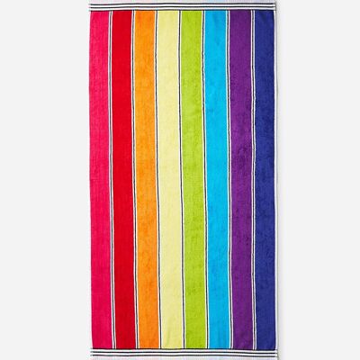 Nautical Stripe Beach Towels - Rainbow