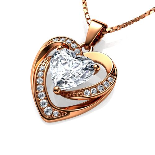 Rose Gold Necklace - 18ct Gold Plated 925 Sterling Silver Dephini
