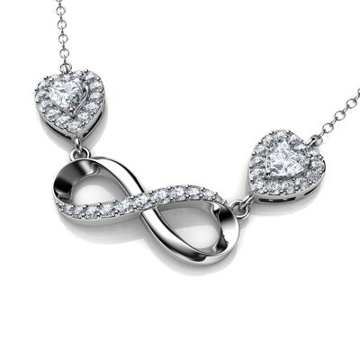 Ciondolo Infinito - Collana in Argento Sterling 925 Cuori CZ Cristalli