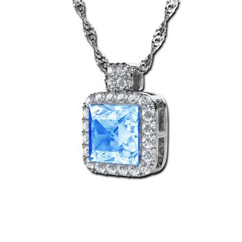 Collier cristal Aqua par DEPHINI Pendentif bijou en argent sterling 925 4