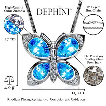 Collier papillon DEPHINI - Cristaux CZ en argent sterling 925 2