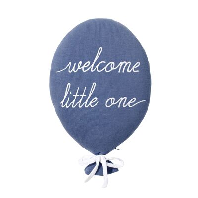 Balloon pillow "Welcome Little One" blue