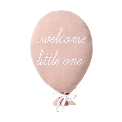 "Welcome Little One" balloon pillow pink