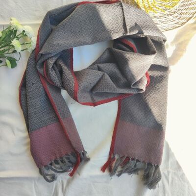 Black and Red Merino wool scarf