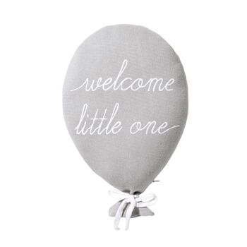 Oreiller ballon "Welcome Little One" gris 1