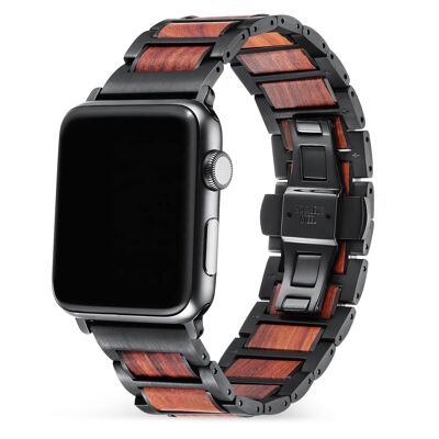 Apple Watch Armband – Sandelholz und schwarzer Stahl I