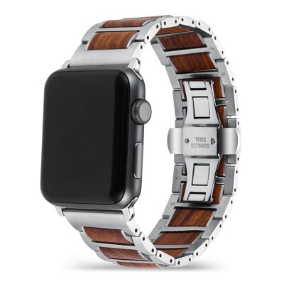 Apple Watch Armband – Sandelholz und Stahl