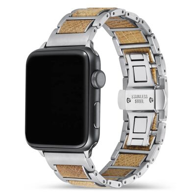 Bracciale Apple Watch - Legno di quercia e acciaio I