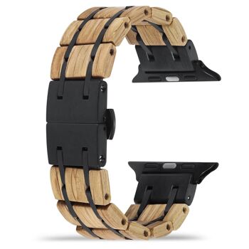 Bracelet Apple Watch - Bois de Chêne et Acier Noir II 2