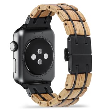 Bracelet Apple Watch - Bois de Chêne et Acier Noir II 3