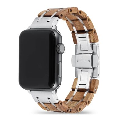 Bracelet Apple Watch - Bois de Koa et Acier
