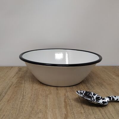 White enamelled steel bowl