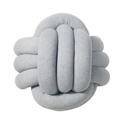 Knot pillow knit light gray