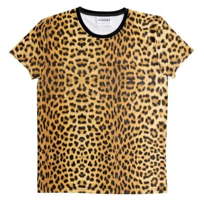 Leopard pattern Cut And Sew All Over Print T Shirt