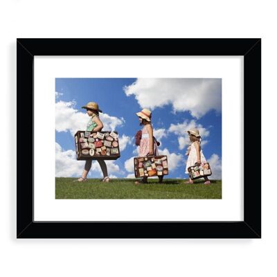 Sisters going on vacation Designer Framed Art Print